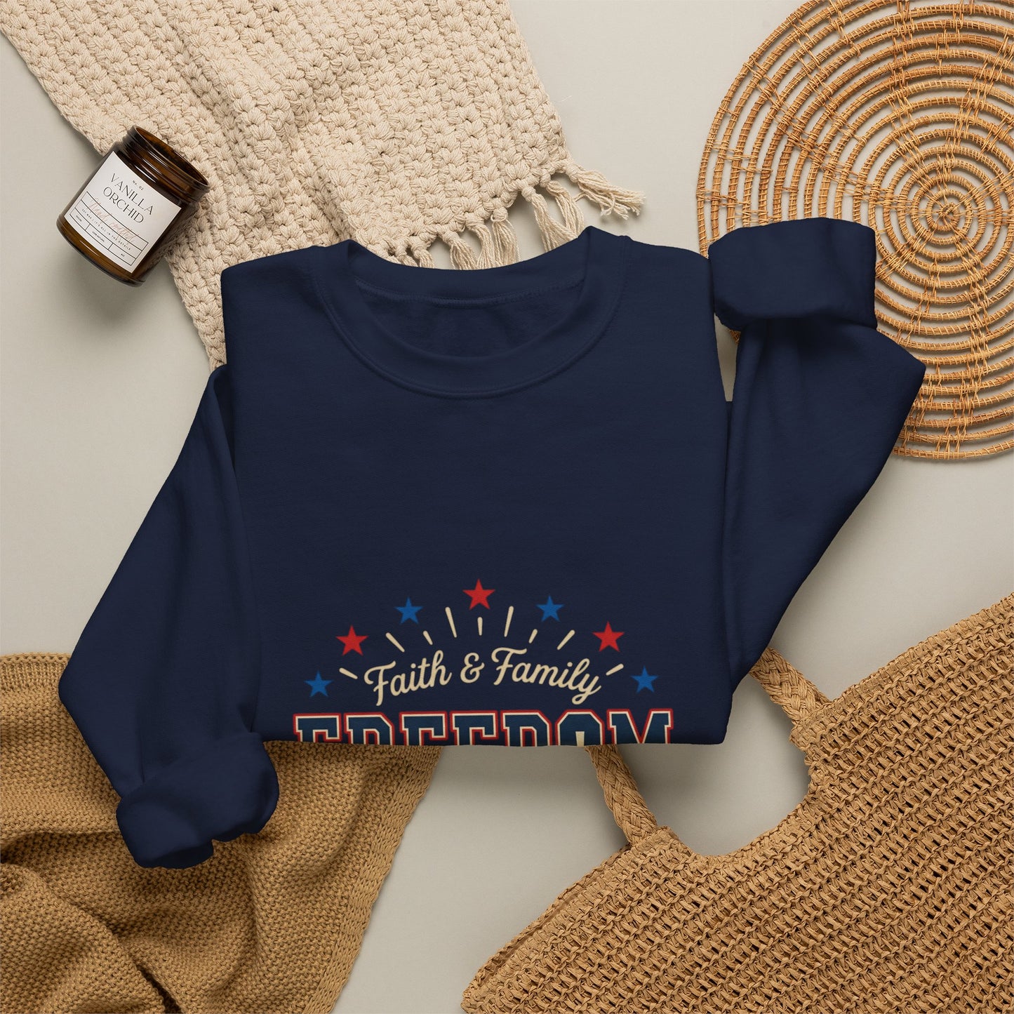 Freedom Grateful & Blessed Sweatshirt | faith-based patriotic, vintage Americana