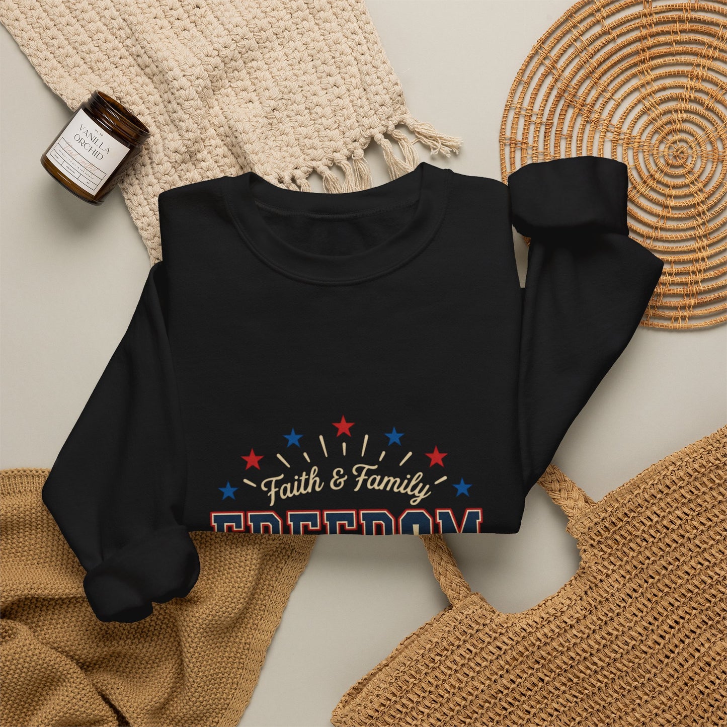Freedom Grateful & Blessed Sweatshirt | faith-based patriotic, vintage Americana