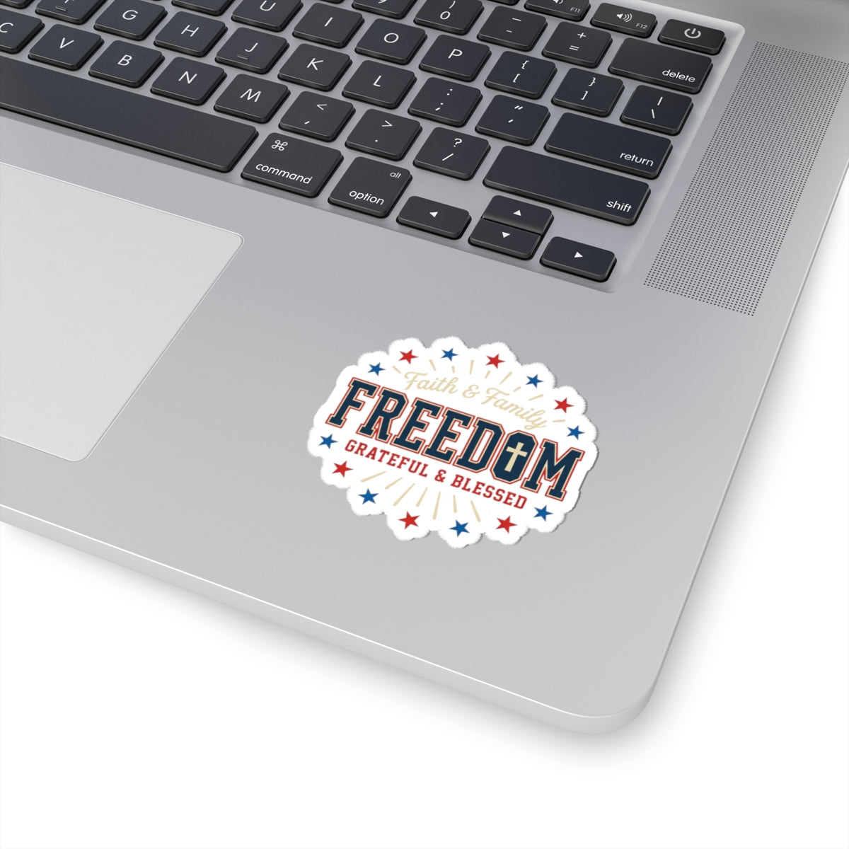 Freedom Faith & Family Kiss-Cut Sticker | Patriotic, Vintage Americana