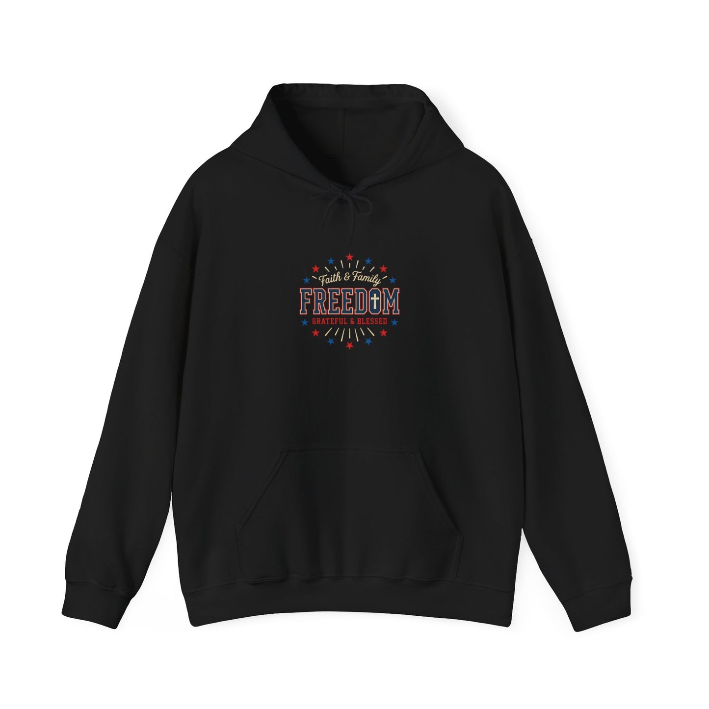 Freedom Faith Hoodie | Patriotic, Vintage Americana, July 4th