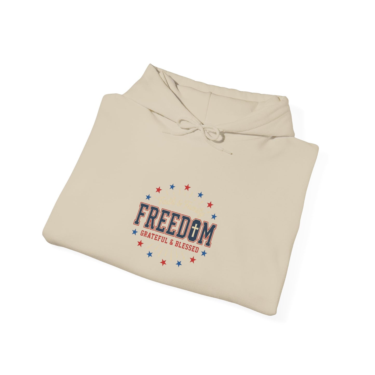 Freedom Faith Hoodie | Patriotic, Vintage Americana, July 4th