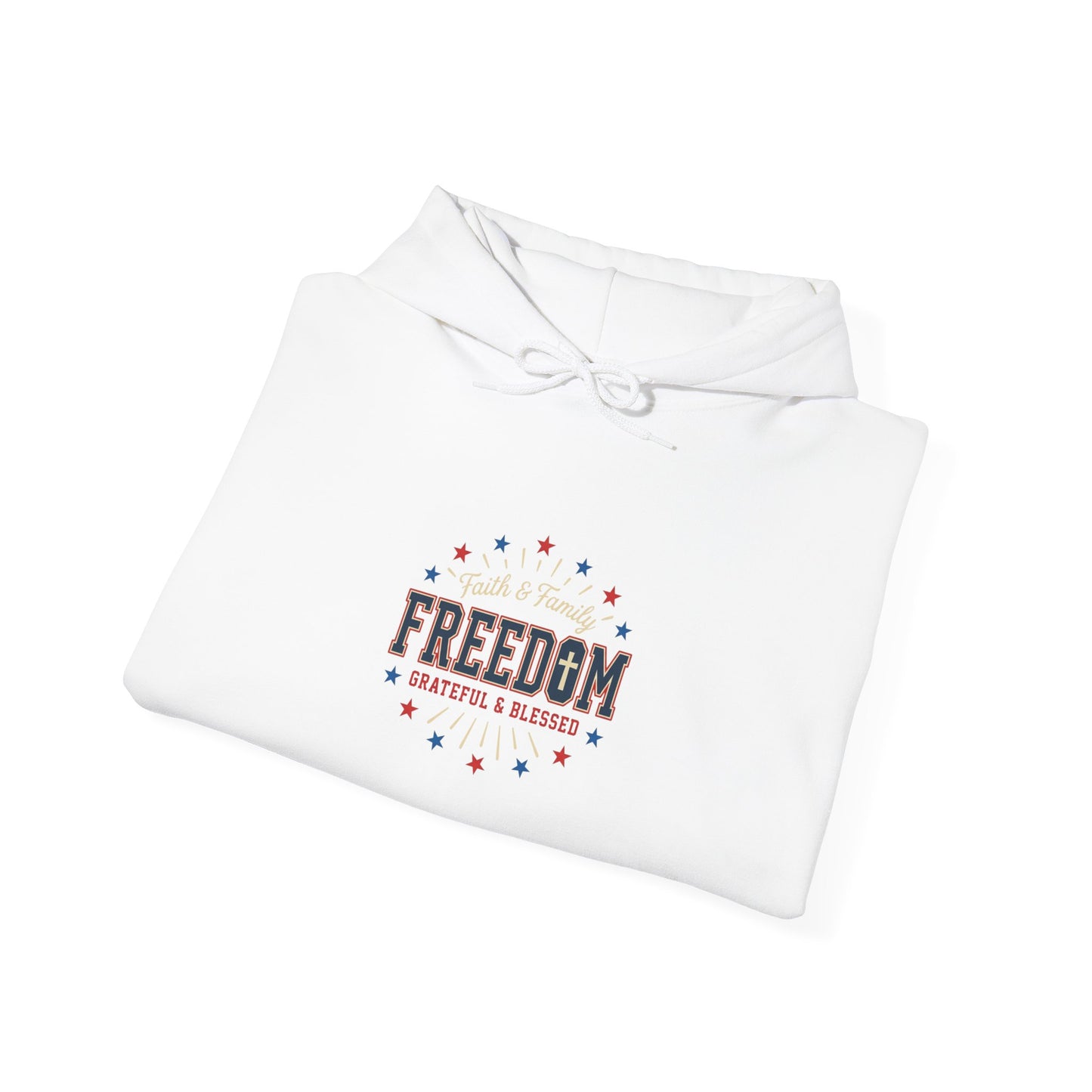 Freedom Faith Hoodie | Patriotic, Vintage Americana, July 4th