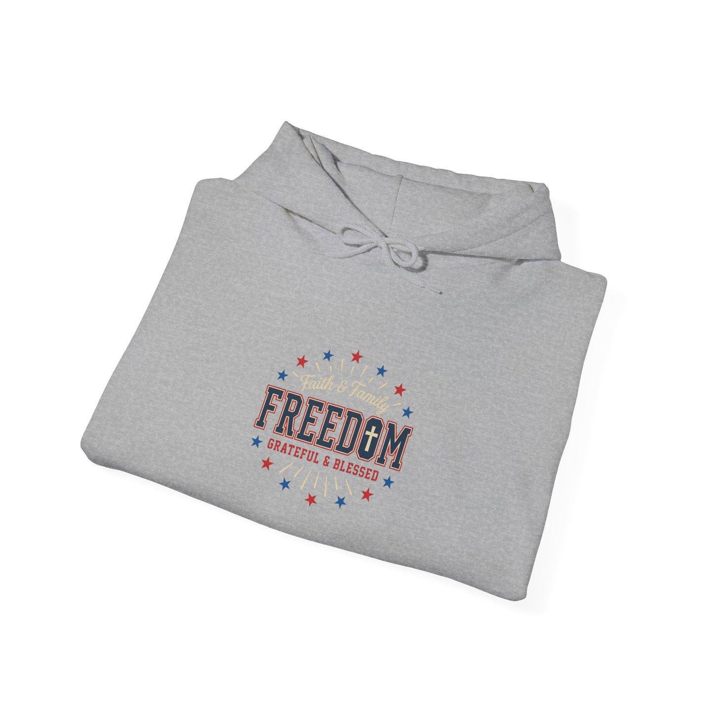 Freedom Faith Hoodie | Patriotic, Vintage Americana, July 4th