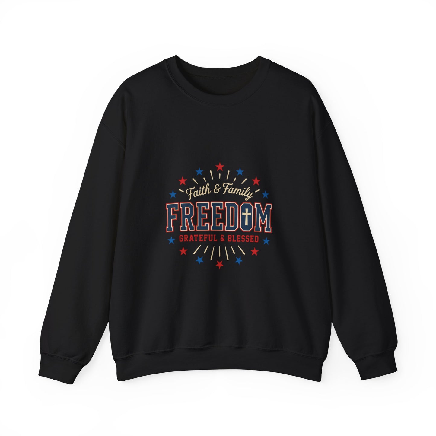 Freedom Grateful & Blessed Sweatshirt | faith-based patriotic, vintage Americana