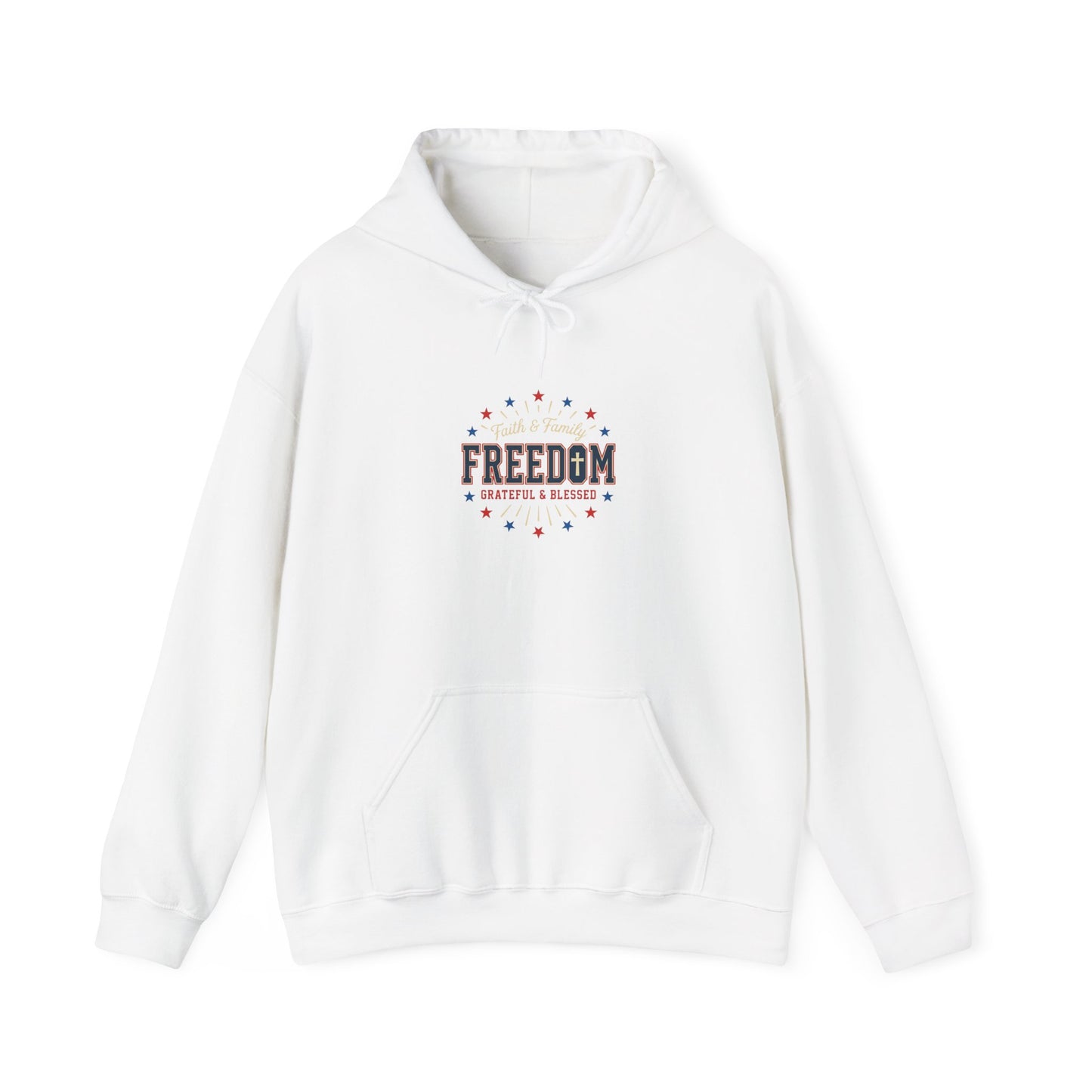 Freedom Faith Hoodie | Patriotic, Vintage Americana, July 4th