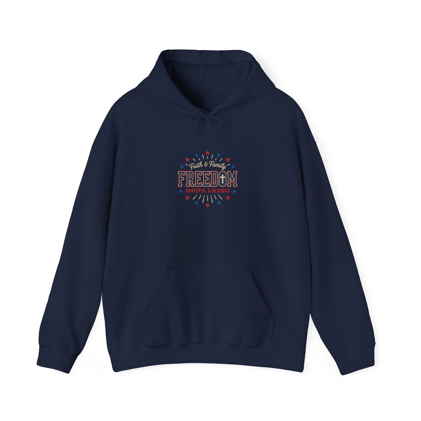 Freedom Faith Hoodie | Patriotic, Vintage Americana, July 4th
