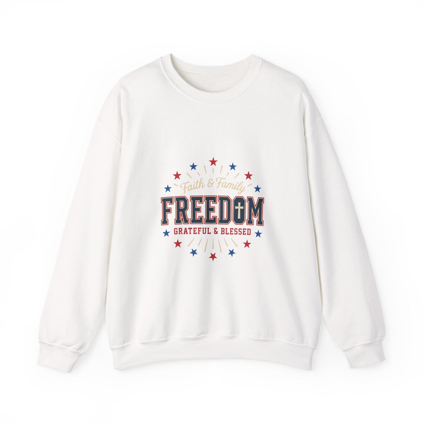 Freedom Grateful & Blessed Sweatshirt | faith-based patriotic, vintage Americana