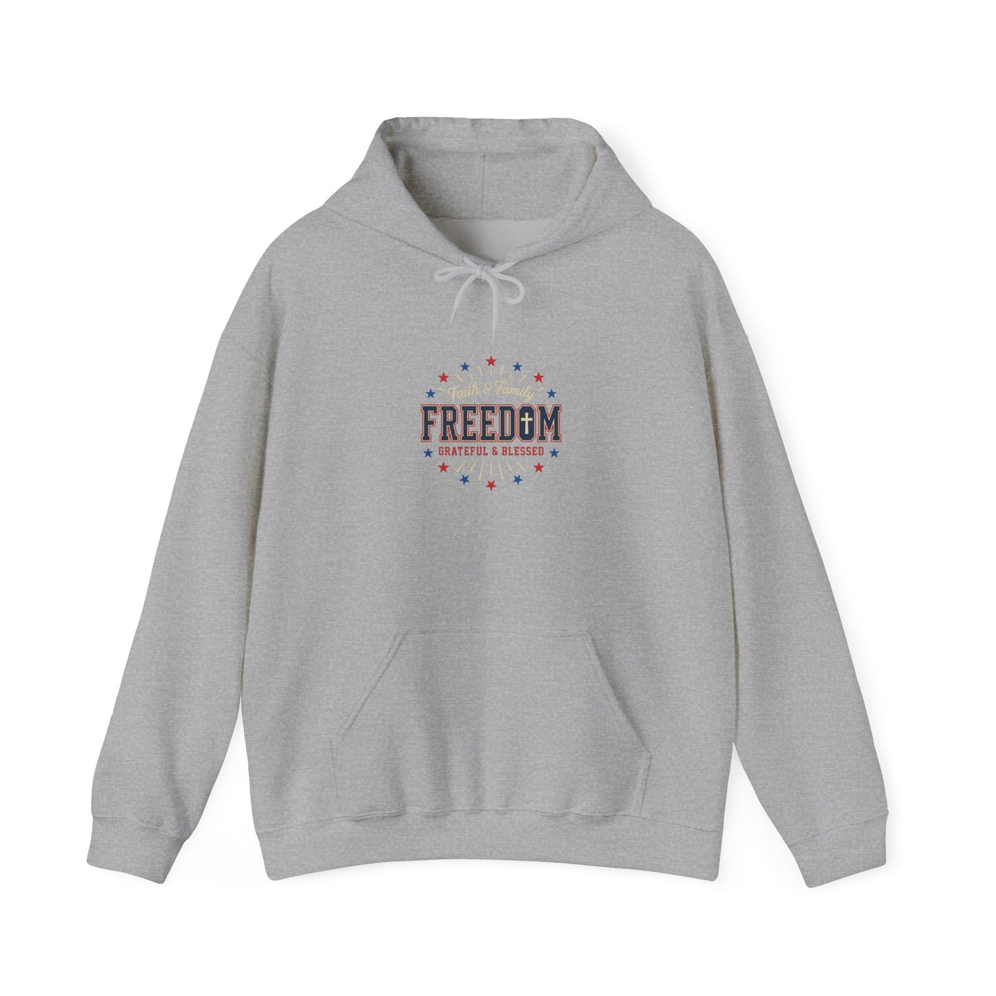 Freedom Faith Hoodie | Patriotic, Vintage Americana, July 4th