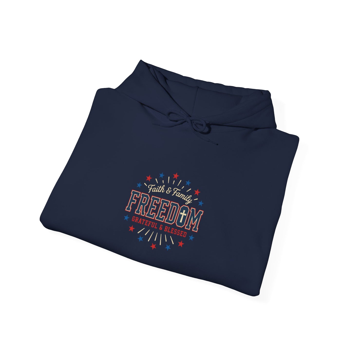 Freedom Faith Hoodie | Patriotic, Vintage Americana, July 4th
