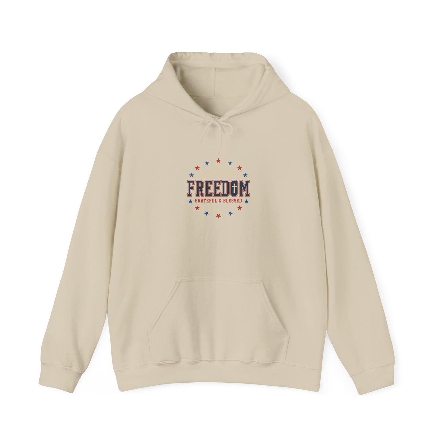 Freedom Faith Hoodie | Patriotic, Vintage Americana, July 4th