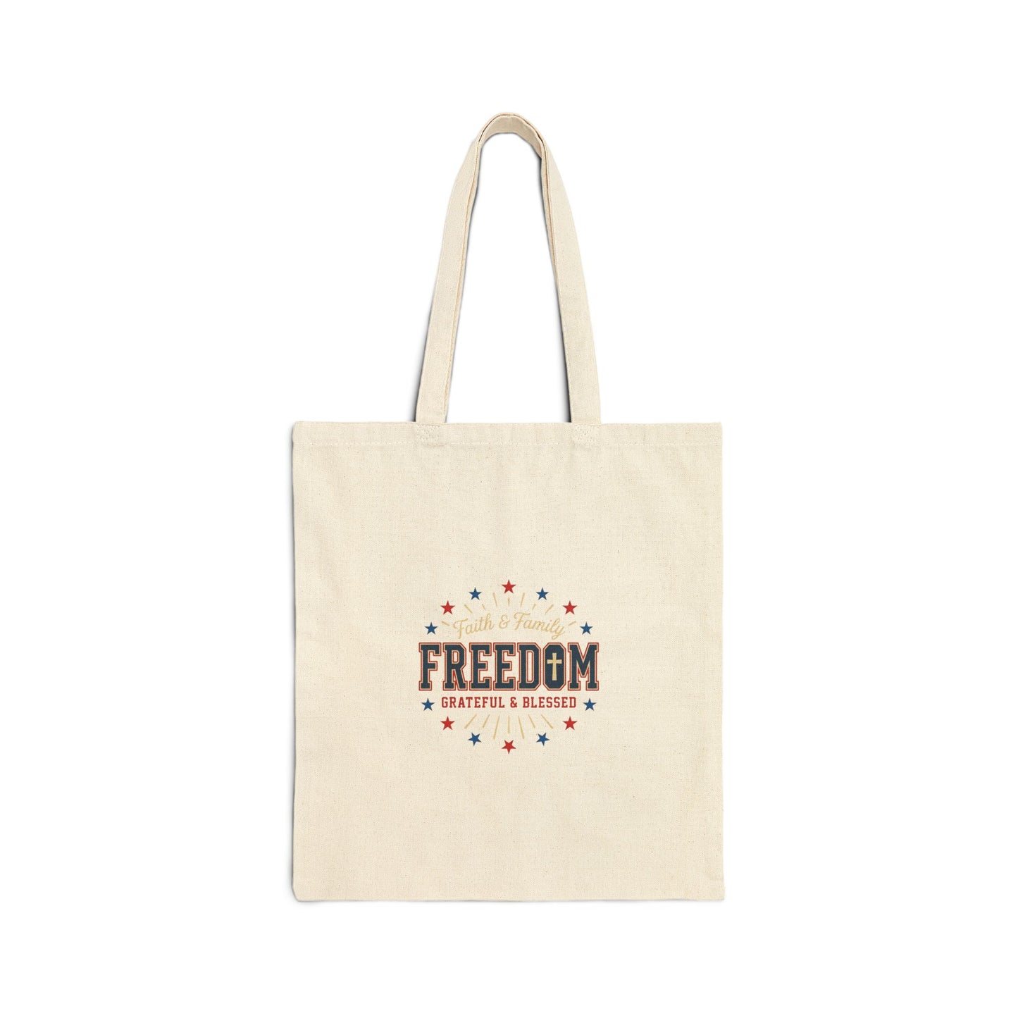 Freedom grateful & blessed Tote | Faith-based patriotic, vintage Americana