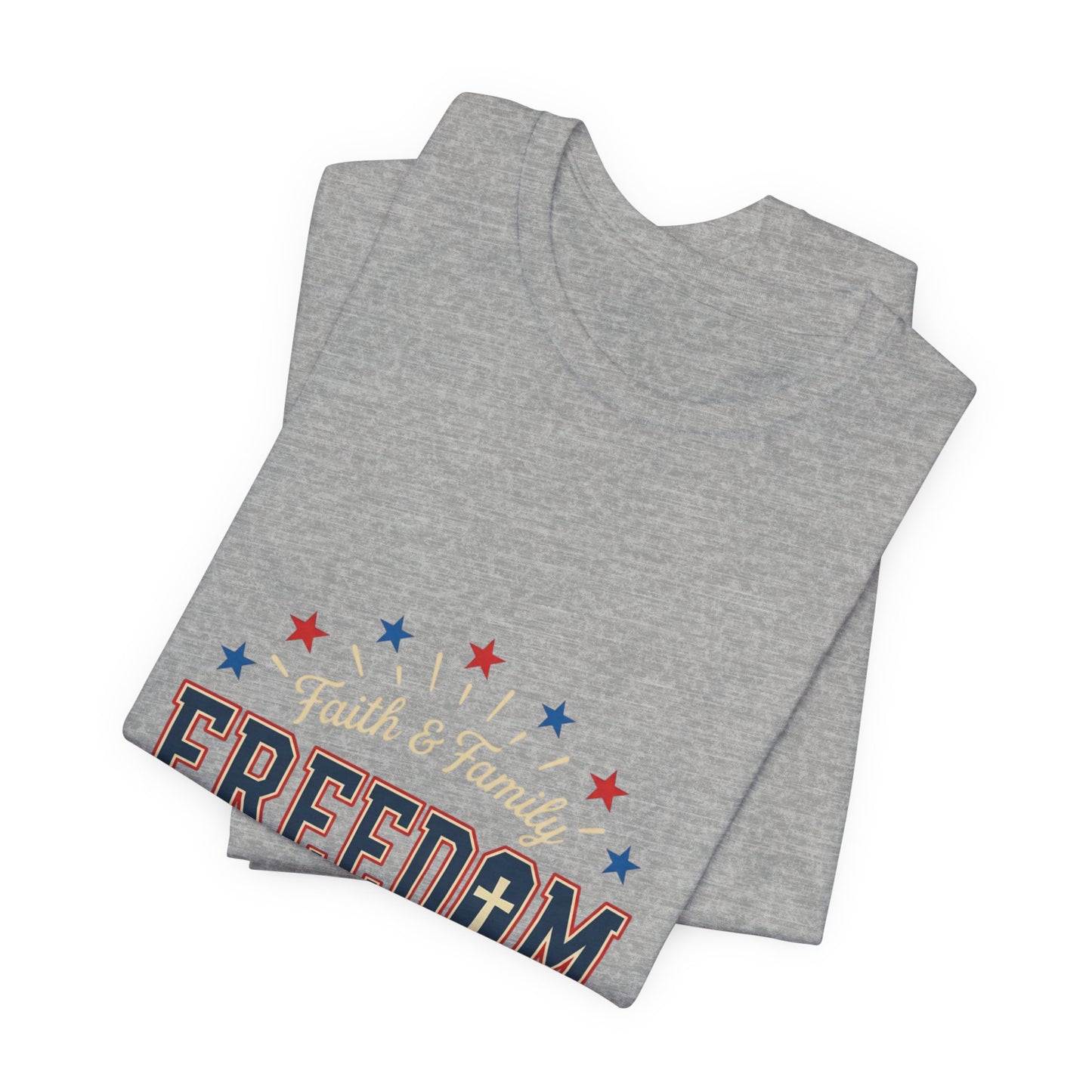 Freedom Grateful & Blessed Tee | Faith-forward Patriotic, Vintage Americana