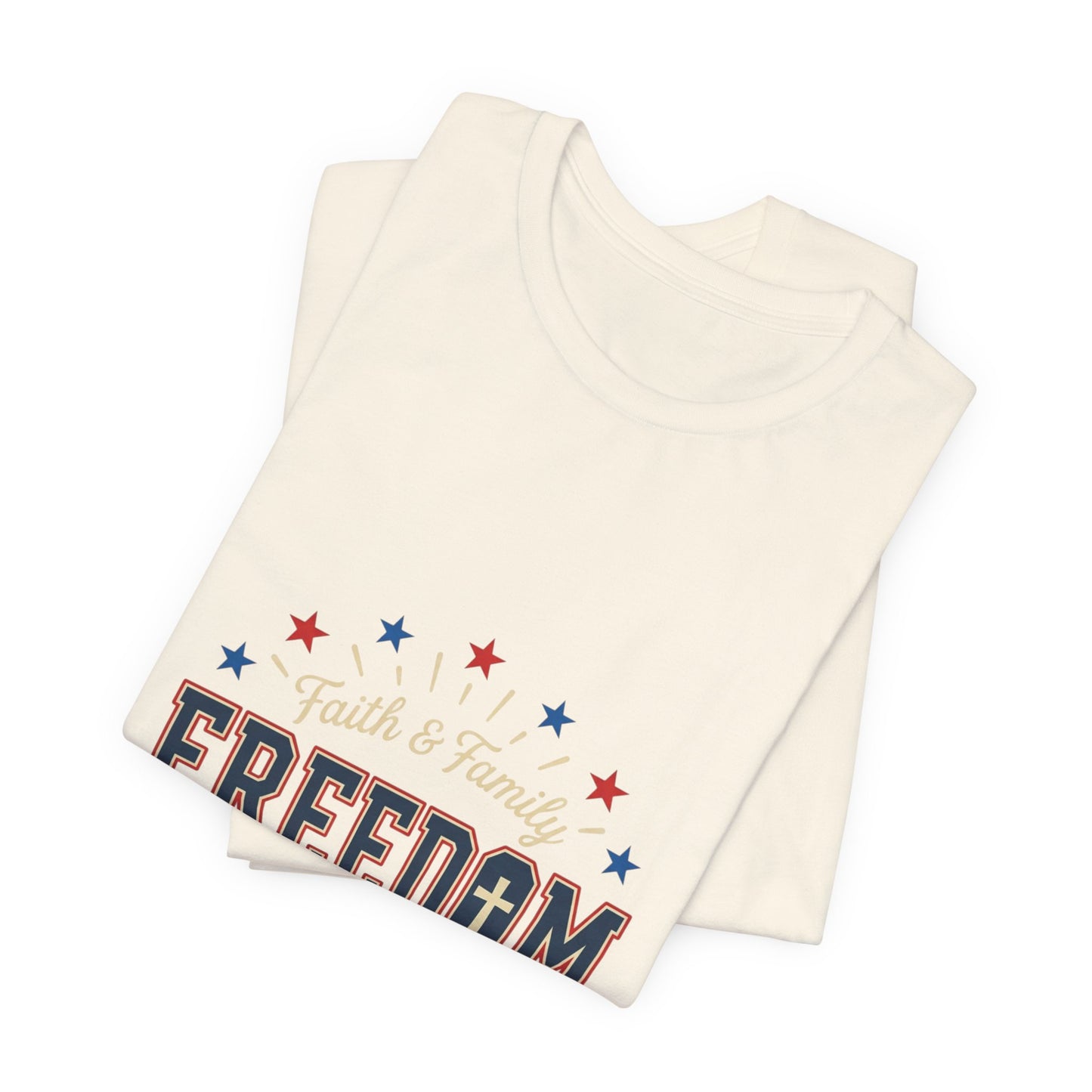 Freedom Grateful & Blessed Tee | Faith-forward Patriotic, Vintage Americana