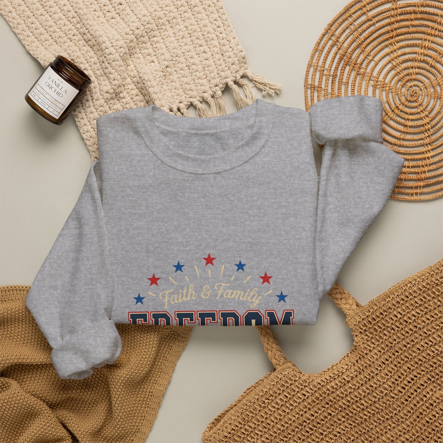 Freedom Grateful & Blessed Sweatshirt | faith-based patriotic, vintage Americana