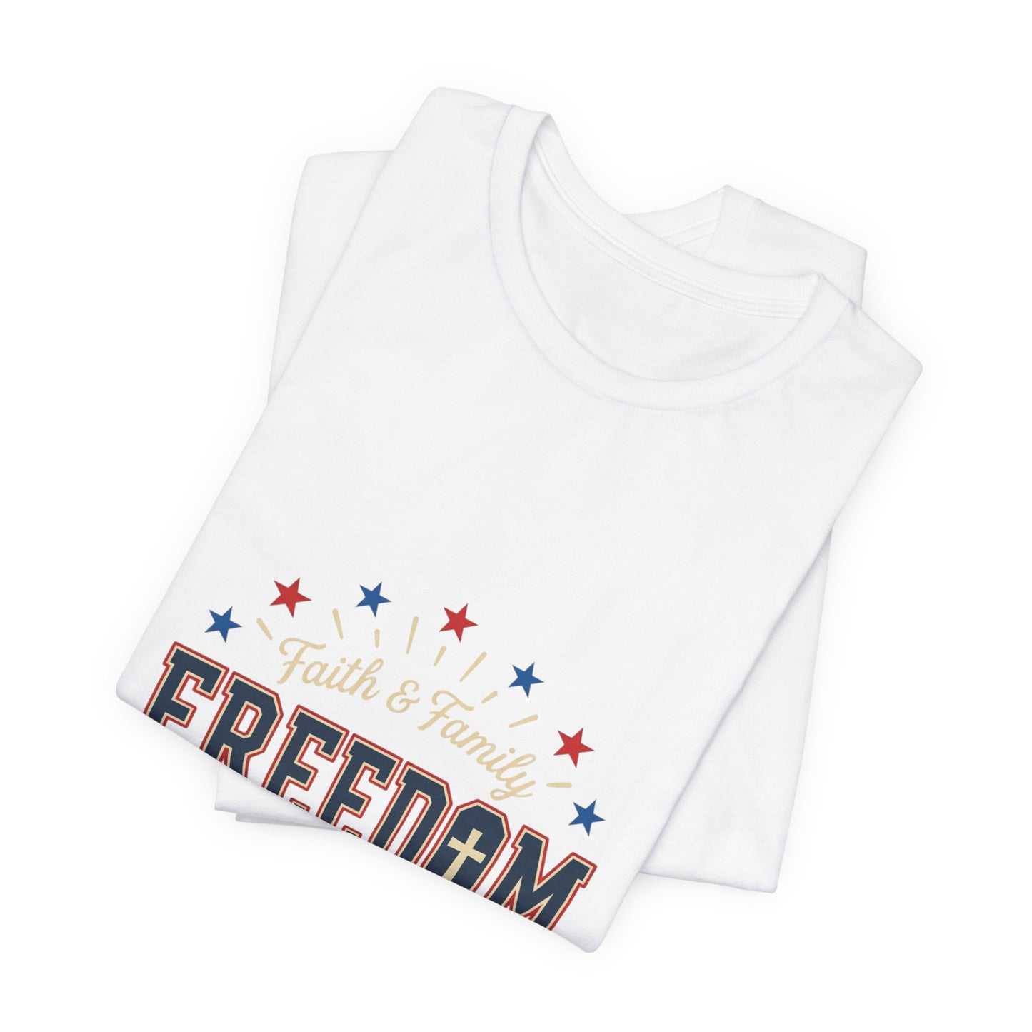 Freedom Grateful & Blessed Tee | Faith-forward Patriotic, Vintage Americana